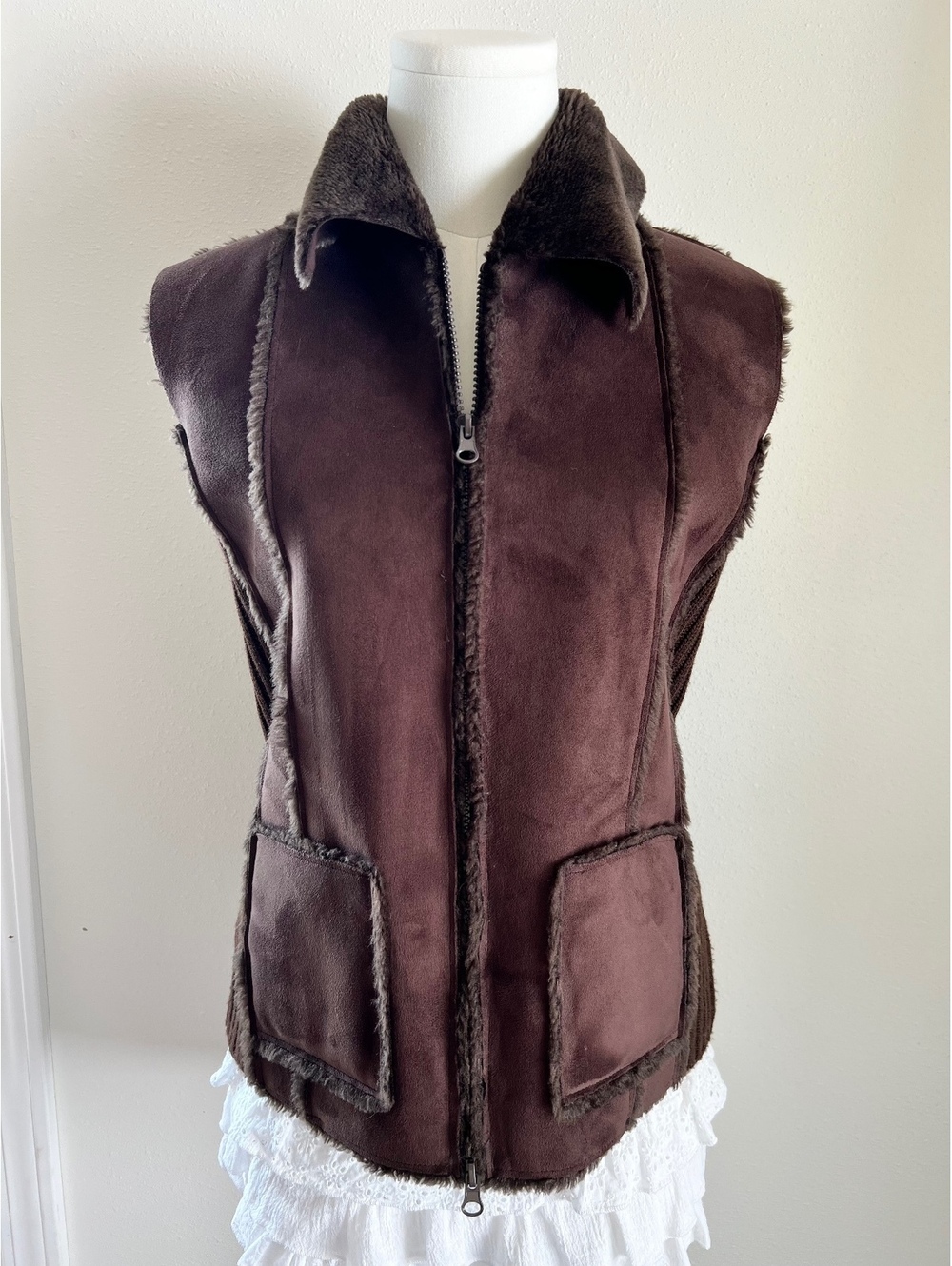Y2K Designers Originals Brown Suede Vest